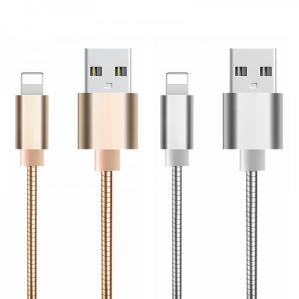 Cabo Usb Full Metal Lightning Dourado 1m Apple Iphone Img 03