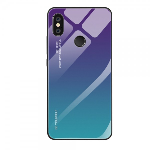 Capa Dura Emborrachada Vidro Temperado Gradiente Verde Escuro Roxo Escuro Essager Be Yourself Xiaomi Mi 8 Lite Img 01