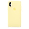 Capa De Silicone Para Iphone Xs Amarelo Creme Img 01
