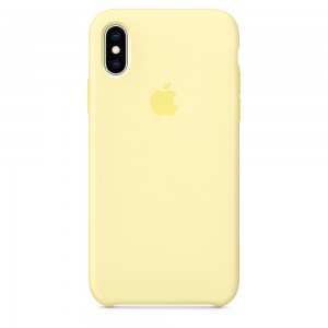 Capa De Silicone Para Iphone Xs Amarelo Creme Img 01