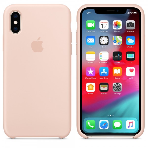 Capa De Silicone Para Iphone Xs Areia Rosa Img 02