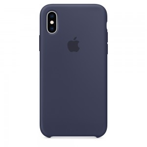 Capa De Silicone Para Iphone Xs Azul Meia‑noite Img 01