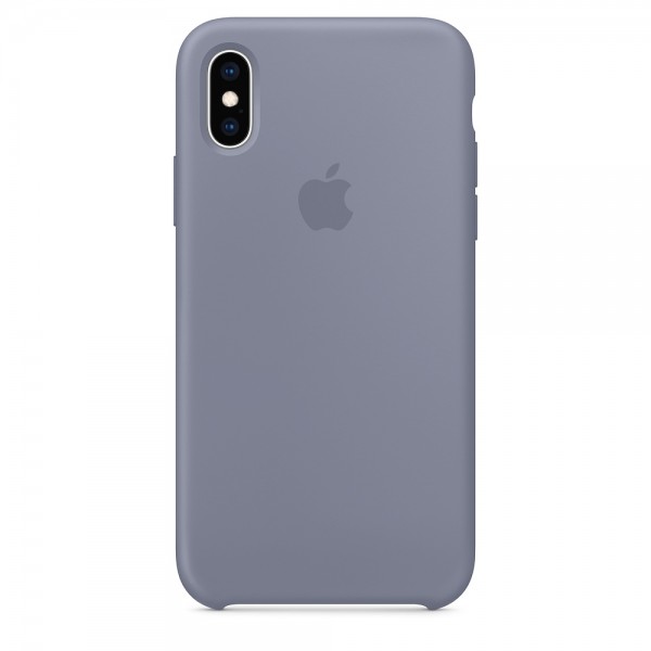 Capa De Silicone Para Iphone Xs Cinza Lavanda Img 01