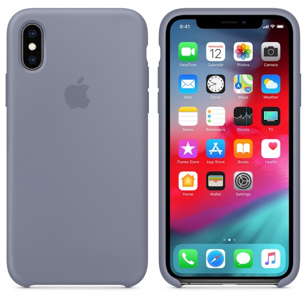 Capa De Silicone Para Iphone Xs Cinza Lavanda Img 04