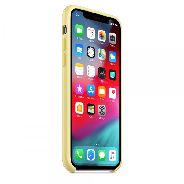 Capa De Silicone Para Iphone Xs Max Amarelo Creme Img 05