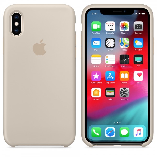 Capa De Silicone Para Iphone Xs Max Cinza Img 02