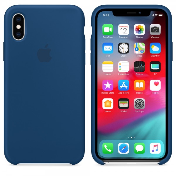 Capa De Silicone Para Iphone Xs Max Horizonte Azul Img 03