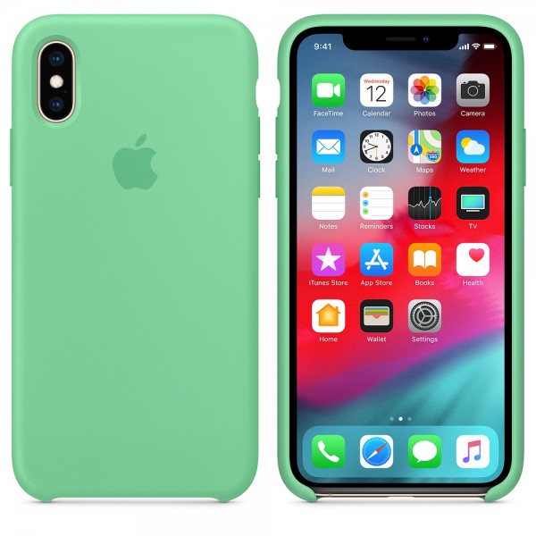 Capa De Silicone Para Iphone Xs Max Hortelã Img 02