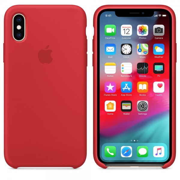 Capa De Silicone Para Iphone Xs Vermelho Img 02