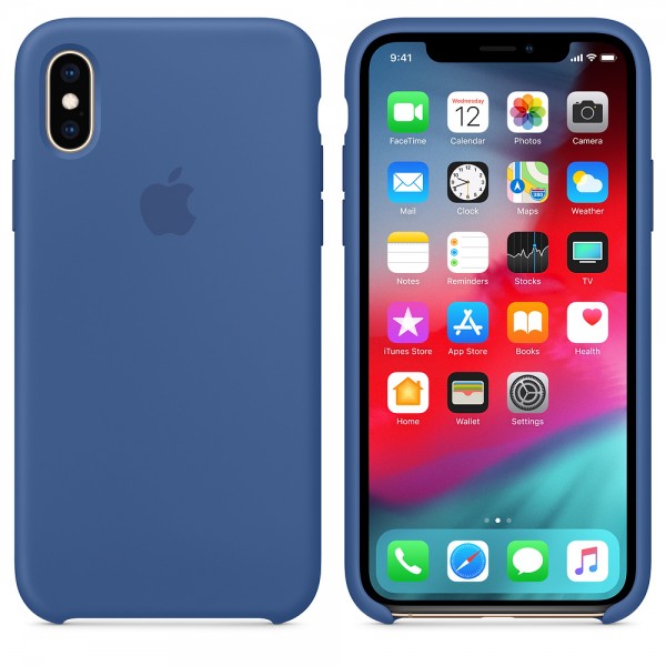 Capade Silicone Para Iphone Xs Azul‑holandês Img 02