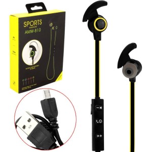 Fone De Ouvido Bluetooth Stereo Amw 810 Amarelo Img 01