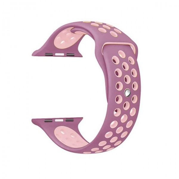 Pulseira Silicone Estilo Nike Apple Watch Lilas Rosa Img 01