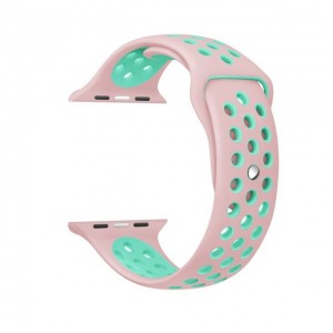 Pulseira Silicone Estilo Nike Apple Watch Rosa Verde Img 01