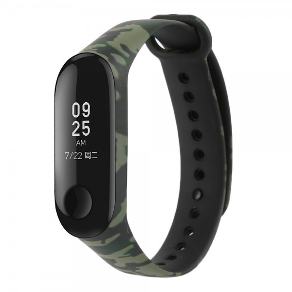 Pulseira Silicone Mi Band 3 4 Camuflada Verde Img 02