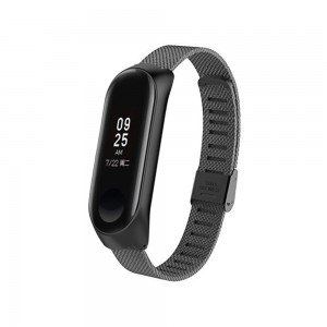 Pulseira De Aço Inoxidavel Xiaomi Mi Band 3 Preta Img 01