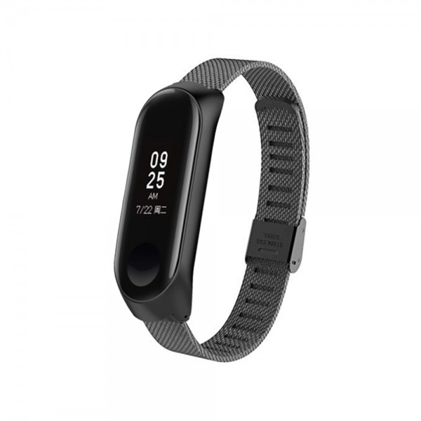 Pulseira De Aço Inoxidavel Xiaomi Mi Band 3 Preta Img 01